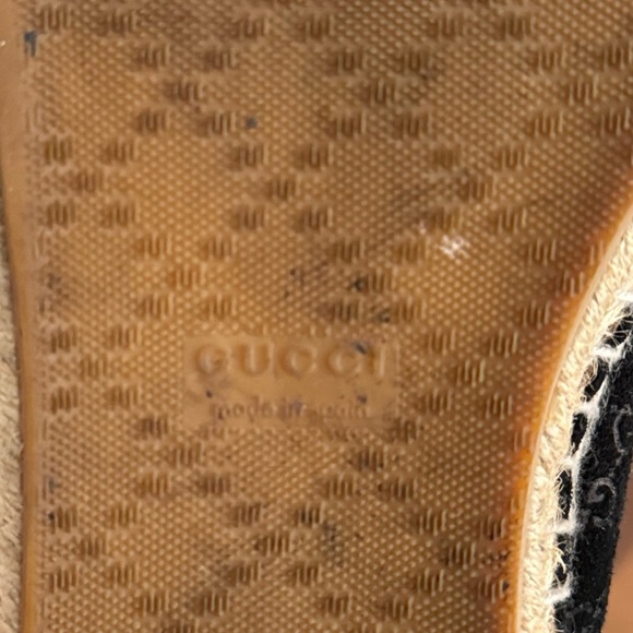 Gucci Black Suede Microguccissima Micro GG Logo Espadrille Flats Sandals US 6 - Picture 12 of 14